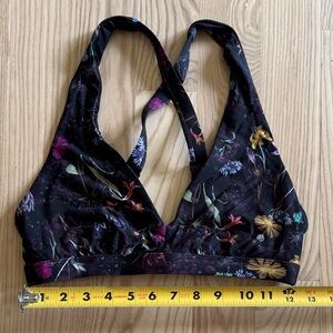 Title Nine Black Floral Bikini Top